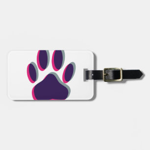 Aus dem Fokus heraus Dog Paw Print Gepäckanhänger
