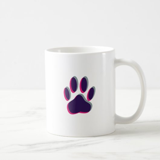 Aus dem Fokus heraus Dog Paw Print Kaffeetasse (Rechts)