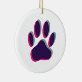 Aus dem Fokus heraus Dog Paw Print Keramikornament (Rechts)