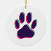 Aus dem Fokus heraus Dog Paw Print Keramikornament (Vorne)