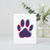 Aus dem Fokus heraus Dog Paw Print Postkarte (Stehend Vorderseite)
