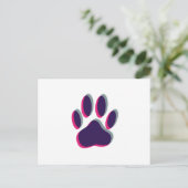 Aus dem Fokus heraus Dog Paw Print Postkarte (Stehend Vorderseite)