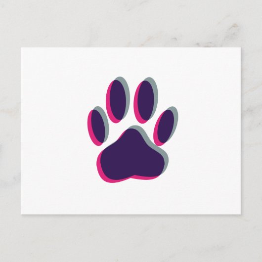 Aus dem Fokus heraus Dog Paw Print Postkarte (Vorderseite)