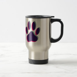 Aus dem Fokus heraus Dog Paw Print Reisebecher