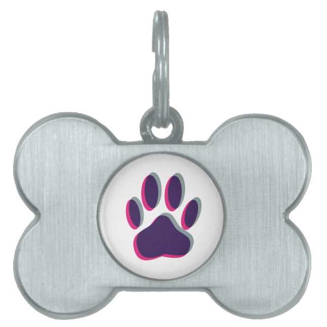 Aus dem Fokus heraus Dog Paw Print Tiermarke (Vorderseite)