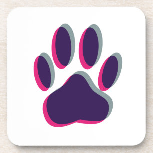 Aus dem Fokus heraus Dog Paw Print Untersetzer