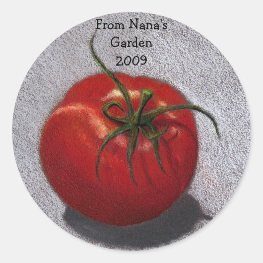 AUS DEM GARTEN VON NANA: STICKER: TOMATO RUNDER AUFKLEBER (Vorderseite)