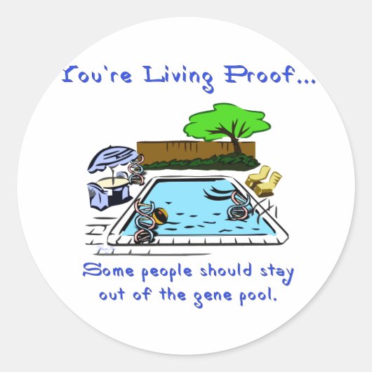 Aus dem Gene-Pool bleibe Runder Aufkleber (Vorderseite)