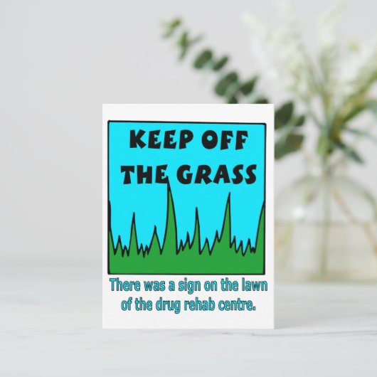 Aus dem Gras behalten Postkarte (Stehend Vorderseite)