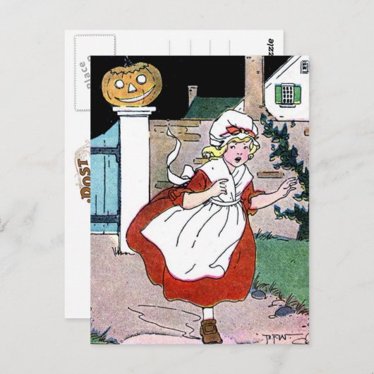 Aus dem Jack-O-Lantern abgeregnet Postkarte (Vorne/Hinten)
