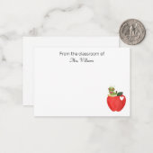 Aus dem Klassenzimmer Lehrer, roter Apple, Custom Mitteilungskarte (Vorderseite/Rückseite Beispiel)