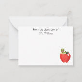 Aus dem Klassenzimmer Lehrer, roter Apple, Custom Mitteilungskarte (Vorderseite)