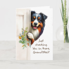 Aus dem Märchenbaby Funny Vatertag Peaking Pup Pup Karte