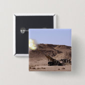 Aus dem Maultier entstehen Flammen und Rauch Button (Vorne & Hinten)