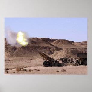 Aus dem Maultier entstehen Flammen und Rauch Poster