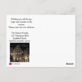 Aus dem neuen    ZuhauseIlluminierte Weihnachtshäu Postkarte (Rückseite)