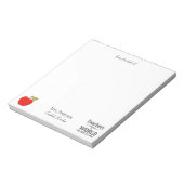 Aus dem Schreibtisch des Lehrernamen rote Apfelkug Notizblock (Rotiert)