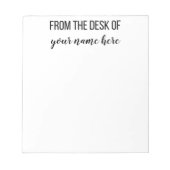 Aus dem Schreibtisch des Notepad personalisiert Notizblock (Vorderseite)