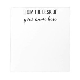 Aus dem Schreibtisch des Notepad personalisiert Notizblock