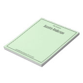Aus dem Schreibtisch Ihres Namens hellgrüner schwa Notizblock (Rotiert)