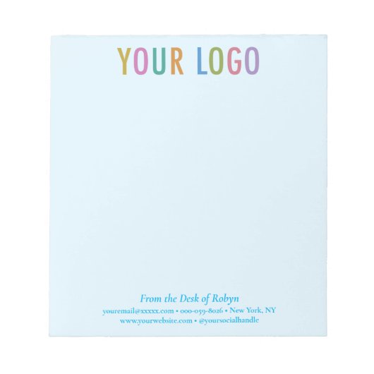 Aus dem Schreibtisch mit Name Notepad mit Logo Blu Notizblock (Vorderseite)