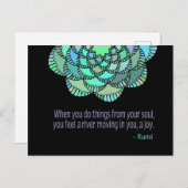 Aus dem Soul Rumi Zitat Postkarte (Vorne/Hinten)