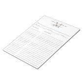 Aus dem Tafelblatt "Kitchen of Gold Monogram" Notizblock (angewinkelt)
