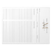 Aus dem Tafelblatt "Kitchen of Gold Monogram" Notizblock (Vorderseite)