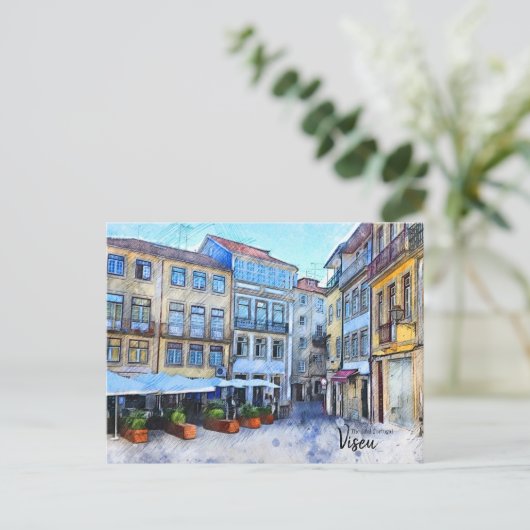 Aus dem Weg Cafe Viseu Portugal Postkarte (Stehend Vorderseite)
