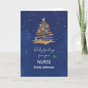 Aus dem Weihnachtsbaum Nurse anpassbarer Name Karte