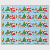 Aus dem Weihnachtsmann den Namen Elf Reindeer Wra  Geschenkpapier (Flach)