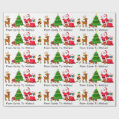 Aus dem Weihnachtsmann den Namen Elf Rentier des K Geschenkpapier (Flach)