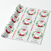 Aus dem Weihnachtsmann den Weihnachtskranz des Kin Geschenkpapier (Ungerollt)