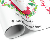 Aus dem Weihnachtsmann den Weihnachtskranz des Kin Geschenkpapier (Rolleneckpunkt)