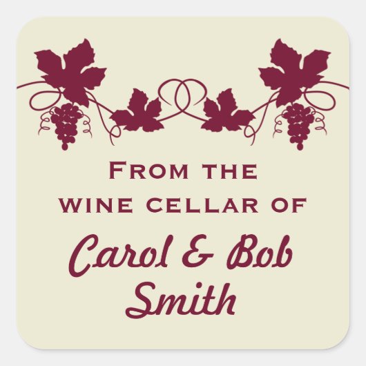 Aus dem Weinkeller der Aufkleber (Vorderseite)