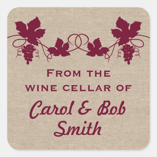 Aus dem Weinkeller der Aufkleber (Vorderseite)