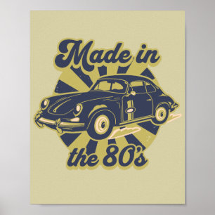 aus den 80er Jahren Vintage Goldene Oldtimer-Liebh Poster