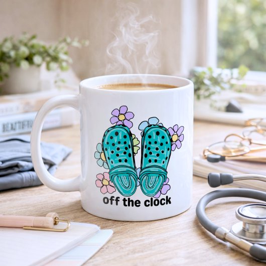 Aus den Klebestreifen und Blume der Uhr Kaffeetasse