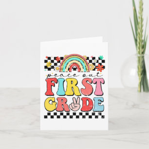 Aus der 1. Klasse Retro Groovy Happy Letzter Schul Karte