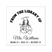 Aus der Bibliothek | Abschluss Girl Book Teacher Permastempel (Design)