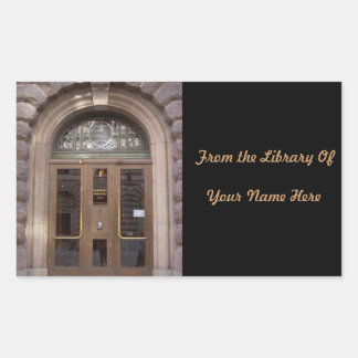 Aus der Bibliothek benutzerdefinierbarer Buchmarke Rechteckiger Aufkleber