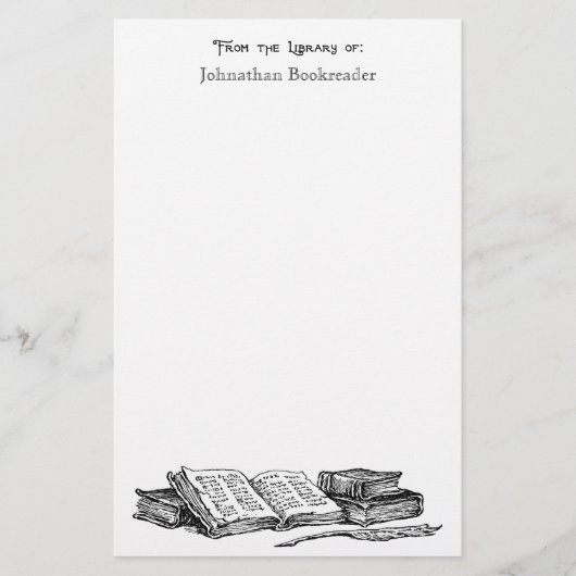 Aus der Bibliothek der alten Bücher - Benutzerdefi Briefpapier (Vorderseite)
