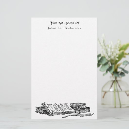 Aus der Bibliothek der alten Bücher - Benutzerdefi Briefpapier (Stehend Vorderseite)