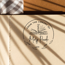 Aus der Bibliothek der Blätter Buchzeichen Buch Gummistempel