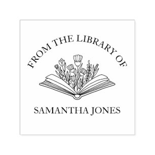 Aus der Bibliothek der Briefmarke Elegante Blume Permastempel