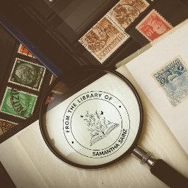 Aus der Bibliothek der Briefmarke Girl Book Lover Permastempel