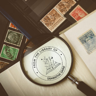 Aus der Bibliothek der Briefmarke Girl Book Lover Permastempel