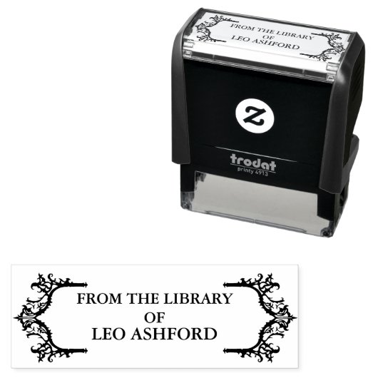 Aus der Bibliothek des gotischen Verzierten Indivi Permastempel (Beispiel)