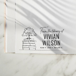 Aus der Bibliothek des Individuelle Name Tree Buch Gummistempel