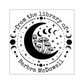 Aus der Bibliothek des Mondes & Pilzes Ex Libris Gummistempel (Prägung)